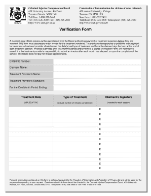 Verification Form Ontario Cicb Gov on