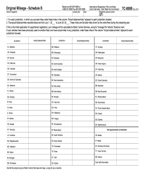 TC 899B, Original Mileage Schedule B Utah State Tax Commission Tax Utah  Form