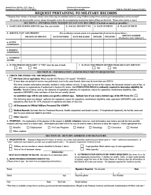 Personnel RecordsMilitary Human Resource RecordsOfficial Military Personnel File OMPF and Medical RecordsService Archives  Form