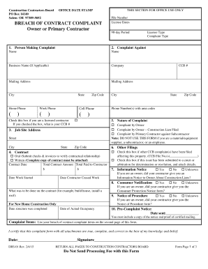 Orego Contractor Coard Complaint  Form