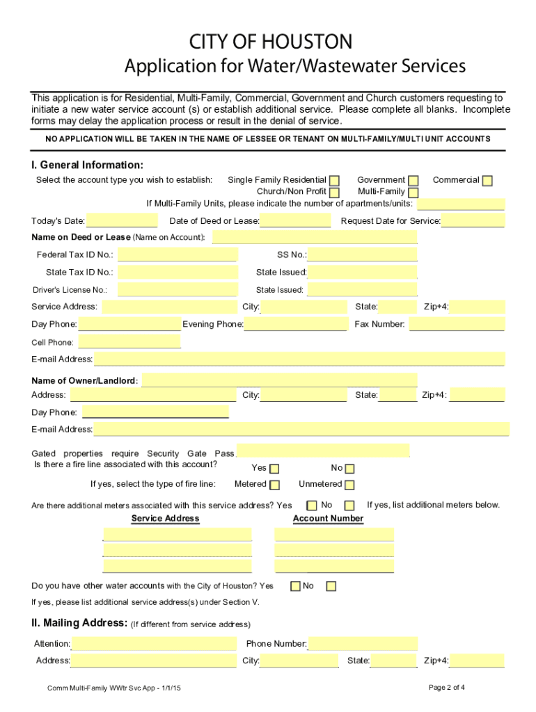  City of Houston Water Application 2015-2024