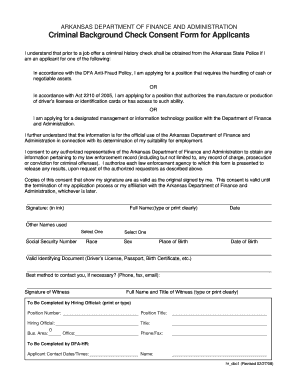 Background Check Consent Form