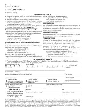  Credit Card Payment RE 909 California Department of Real Estate Dre Ca 2018