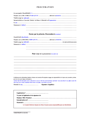 Procuration Maroc PDF  Form