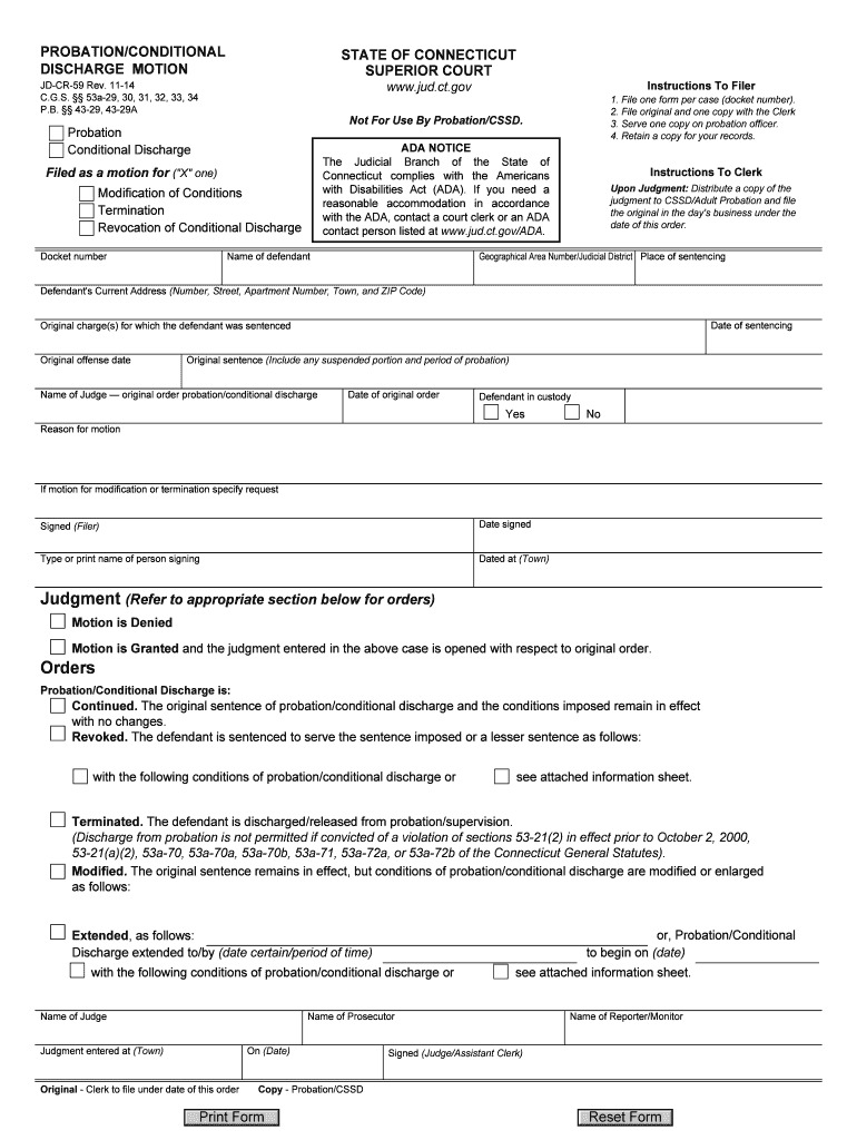  Ct Probation Form 2014-2024
