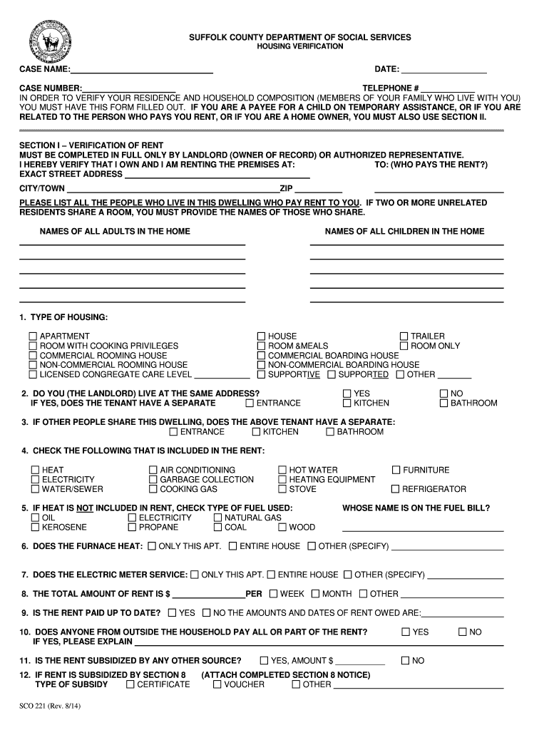 Housing Verification Form