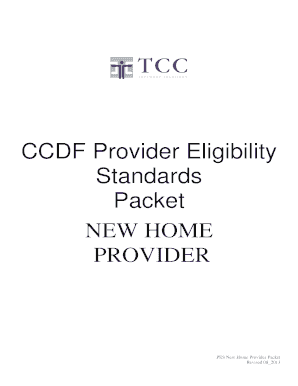 CCDF Provider Eligibility Standards Packet NEW State of Indiana in  Form