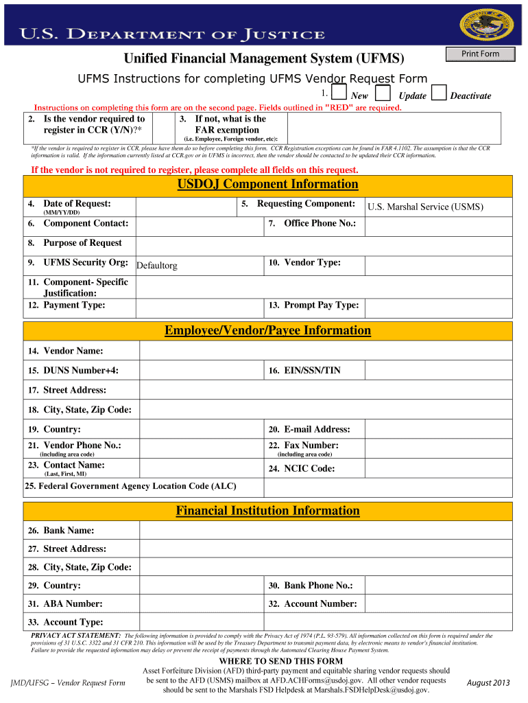  Ufms Vendor Form 2013