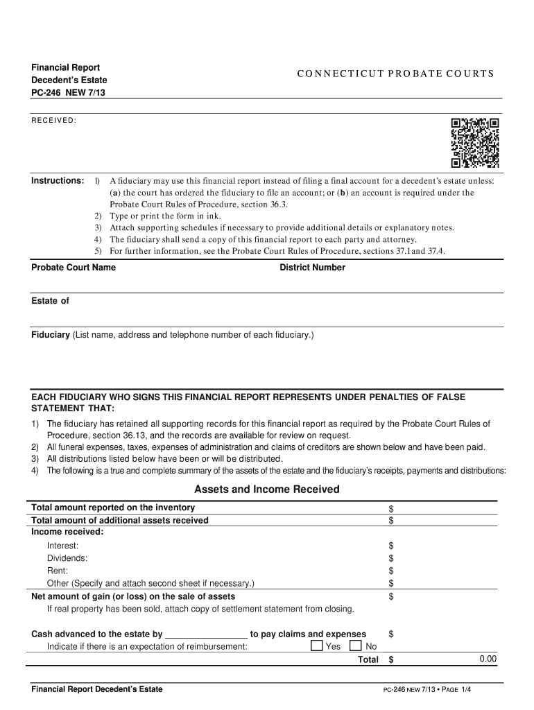 Ct Probate Form Pc 246