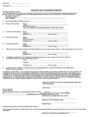 Leon County Notice of Commencement  Form