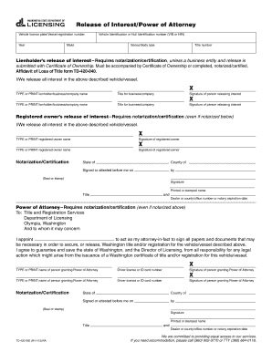 Release of Interest Power of Attorney  Form