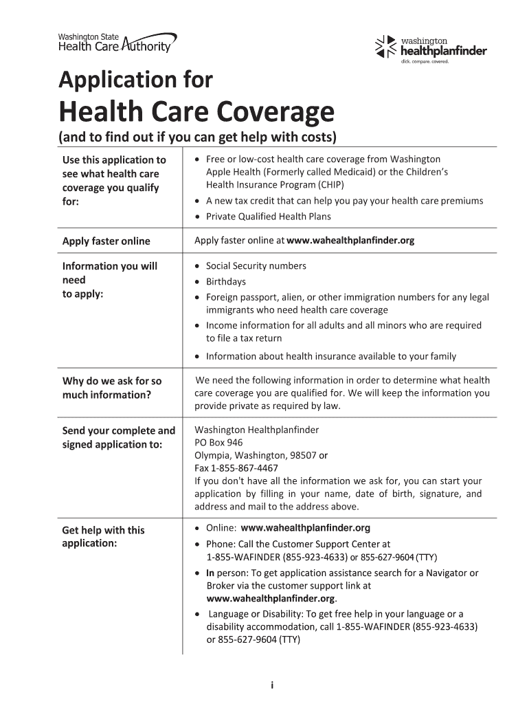  or Lowcost Health Care Coverage from Washington Hca Wa 2015
