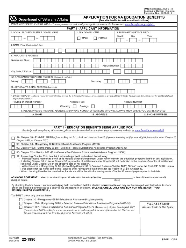  Va Form 22 2014