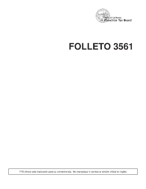 FTB 3561 BKLT SP FILLABLE C2 REV 11 Folleto Plan De Pagos a Plazo Ftb Ca  Form