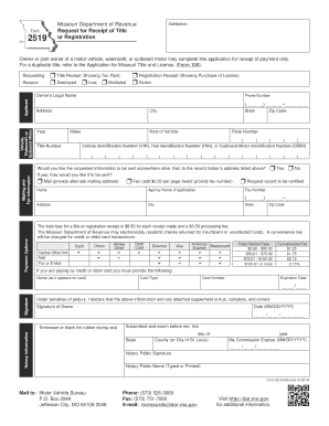 Form 2519 Missouri 2022-2025