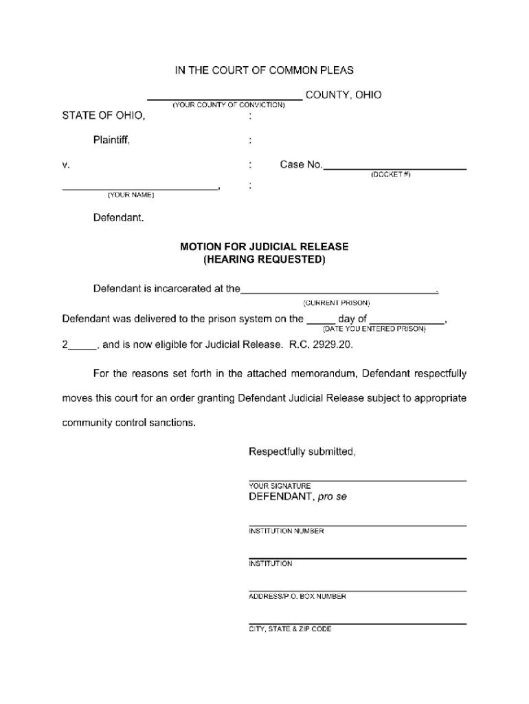  Covid Judicial Release Ohio 2011