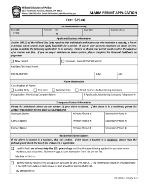 Ohio Hilliard  Form