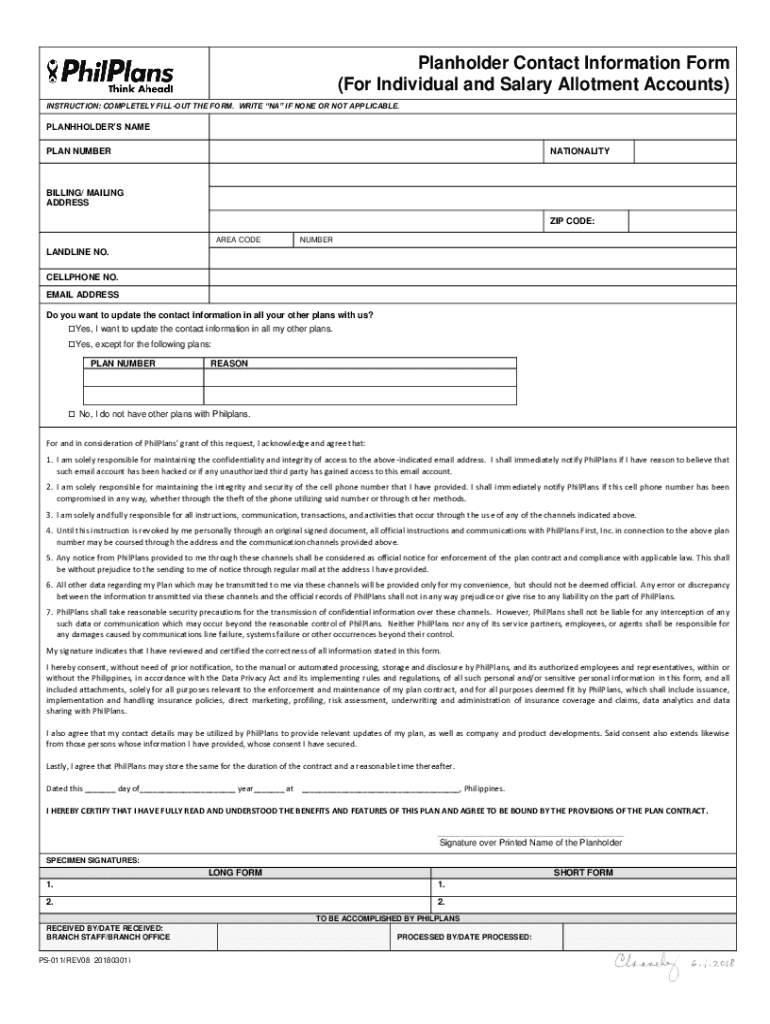  Plan Holder Contact Information Form Fill Out &amp;amp; Sign Online 2018-2024
