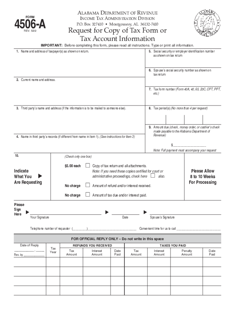 Alabama Department of RevenueFORMRESETIncome Tax a