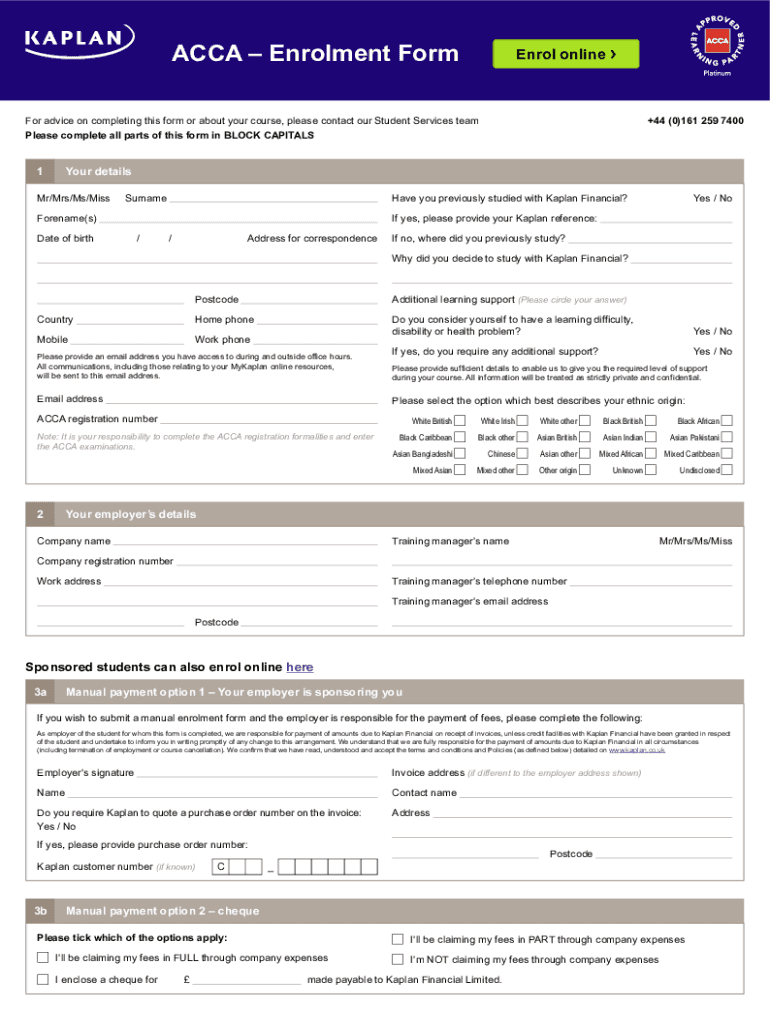 ACCAEnrolment Form