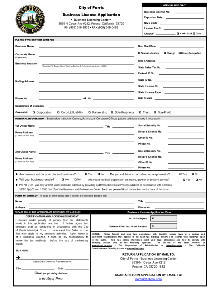  Business License Certificates 2023-2024