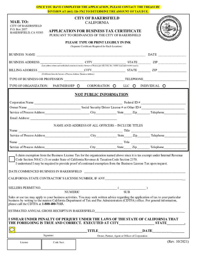 Business Tax Cert App Infofinal DOC  Form