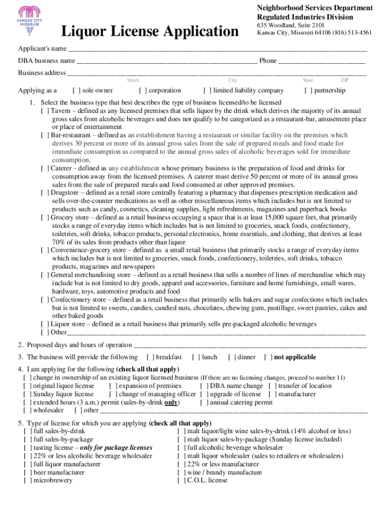  Regulated Industries Kansas City Mo 64106 Fill Out &amp;amp; Sign 2023-2024