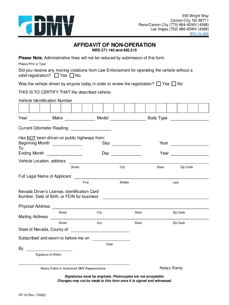  VP 015 Vehicle Inspection Certificate 2022-2024