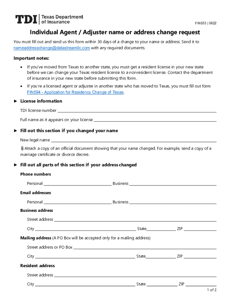  LICENSEE NAMEADDRESS CHANGE REQUEST FORM 2022-2024