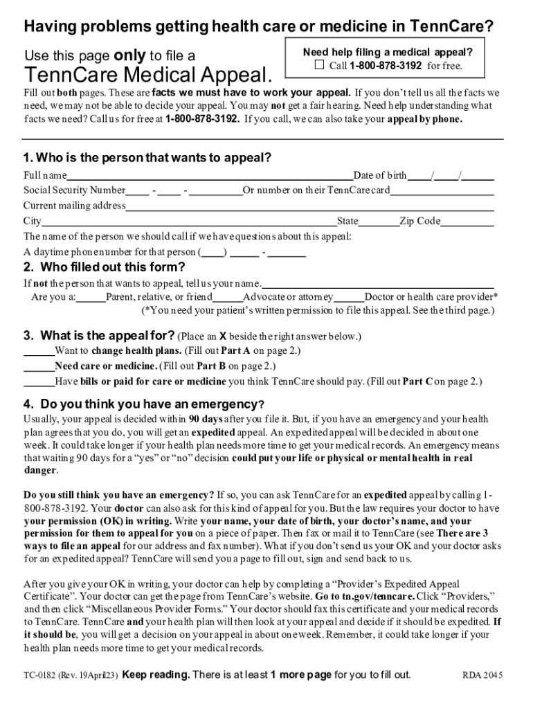 Claims, Appeals &amp;amp; Provider Complaints  Form