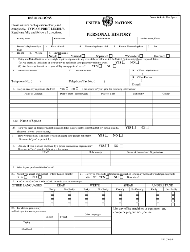 P11 Form