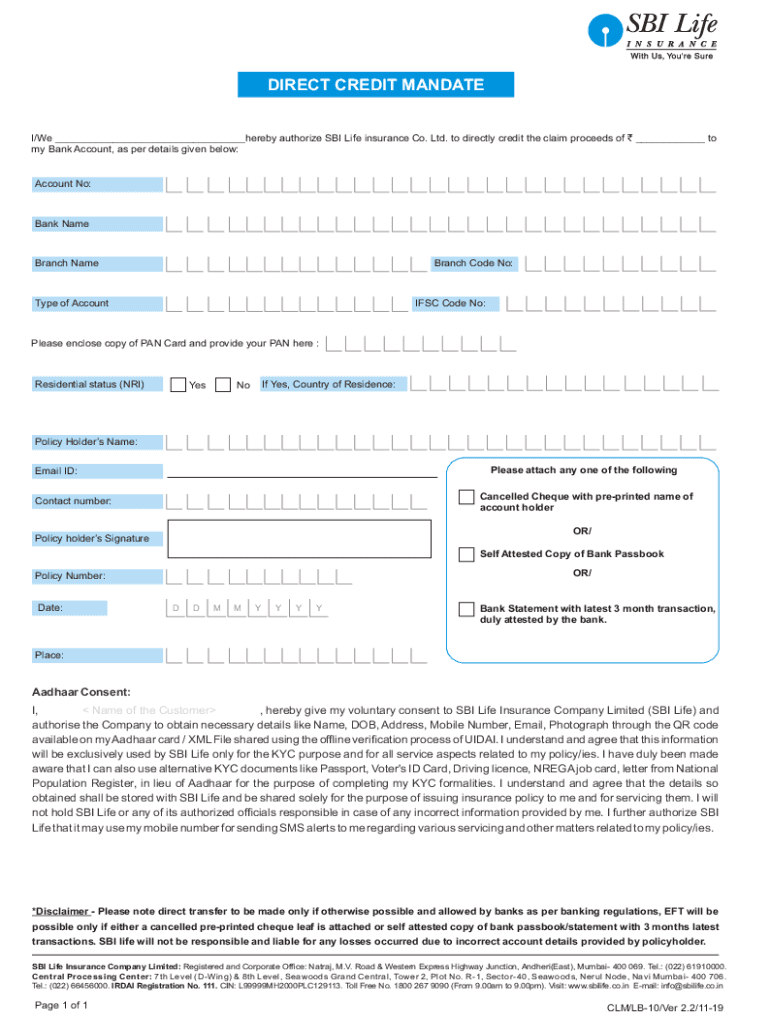 Claim Form for Credit Life17062019