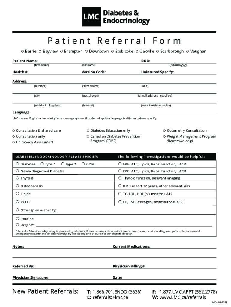 Lmc Referral Form Fill Online, Printable, Fillable, Blank