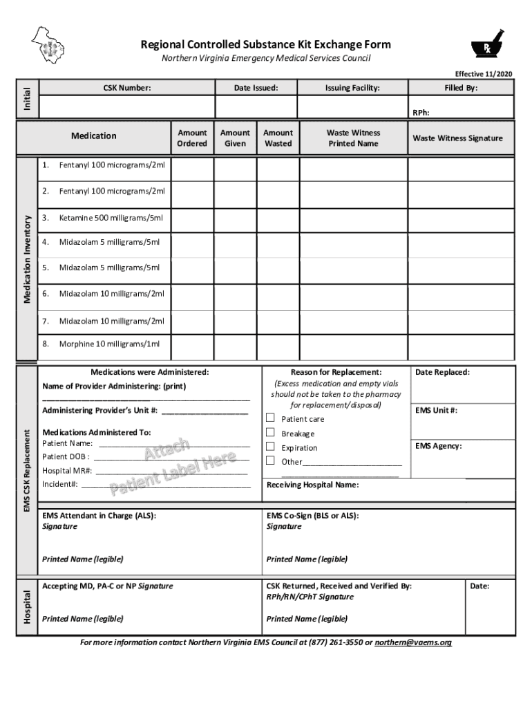 Conversion Factors for Controlled Substances  Form