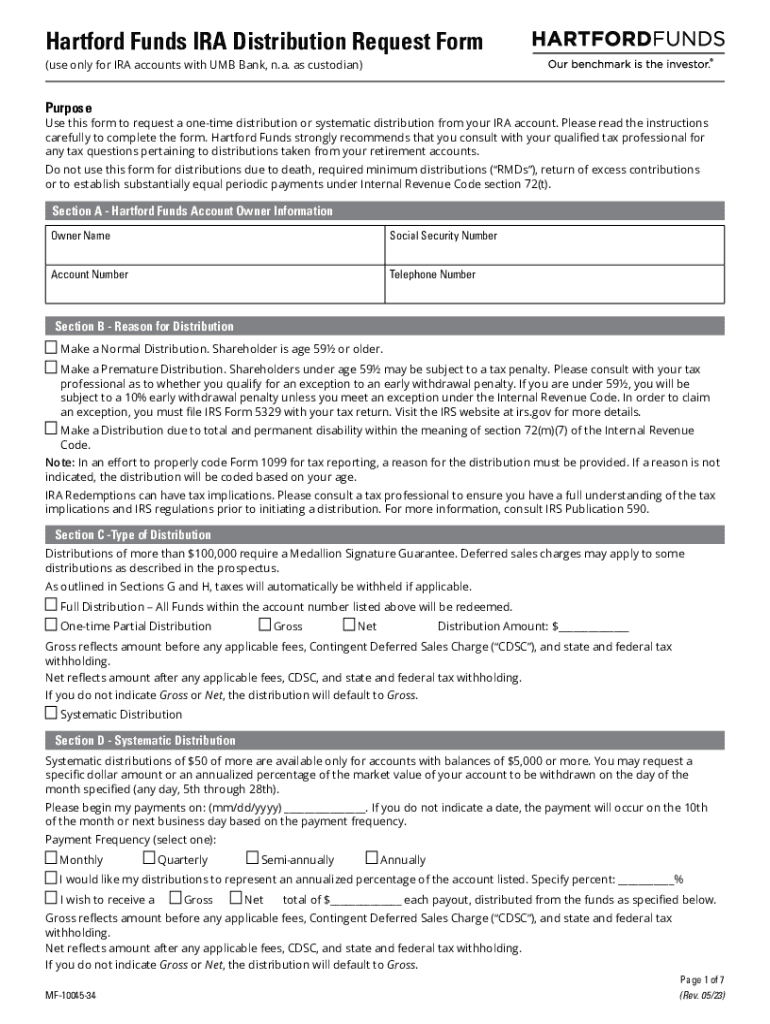 IRA Required Minimum Distribution RMD Request Form