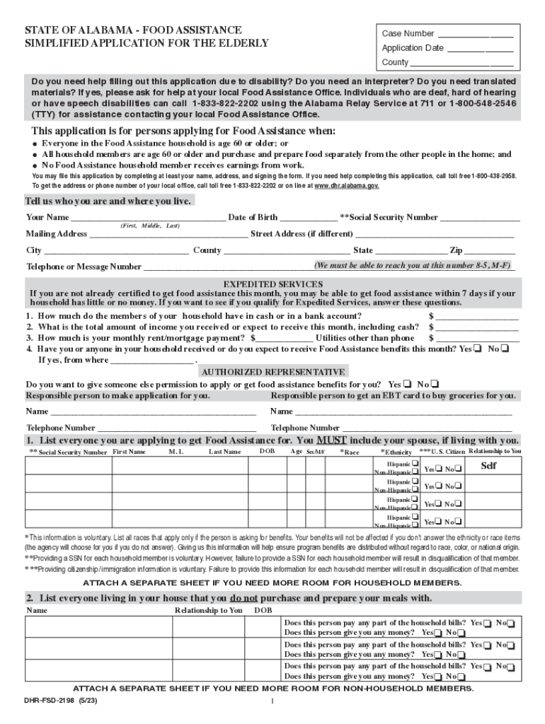 Food Stamp Application for SeniorsAlabamaLegalHelp Org  Form