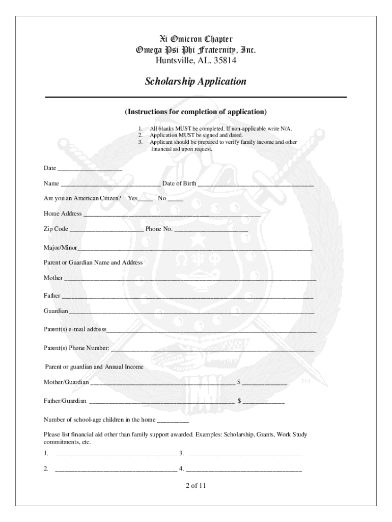 Get John L Cashin Sr Scholarship Form