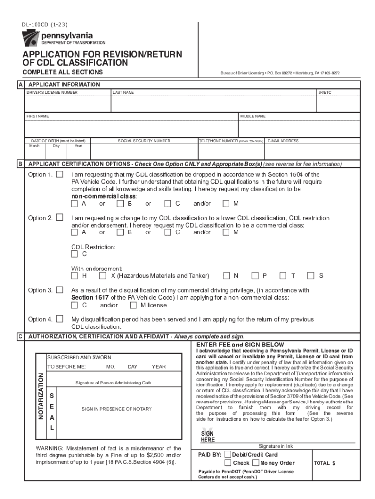  Form PA DL 100CD Fill Online, Printable 2023