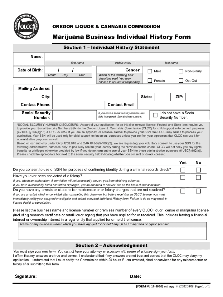  Personal History Disclosure Form PDF 2022-2024