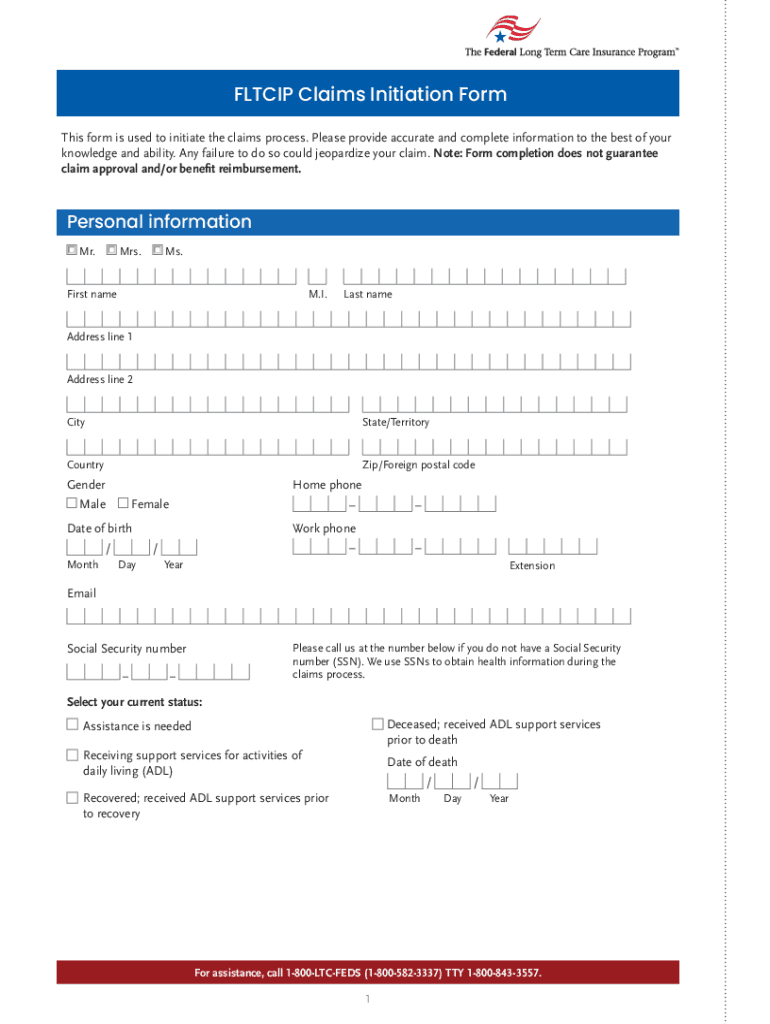 FLTCIP Claims Initiation Form FLTCIP Claims