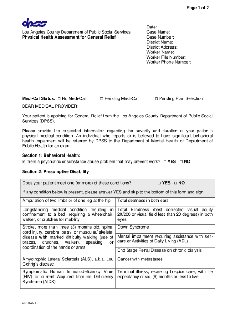  Page 1 of 2 Date Los Angeles County Department of Public Social 2020-2024