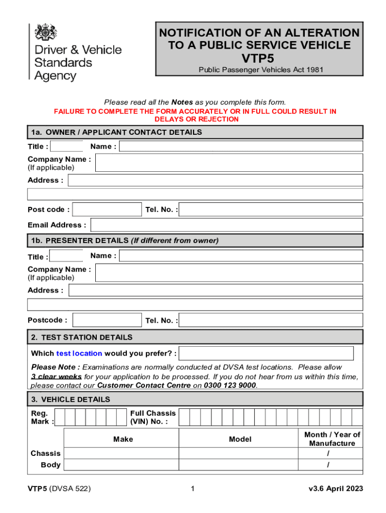  Vtp5 Form 2023-2024