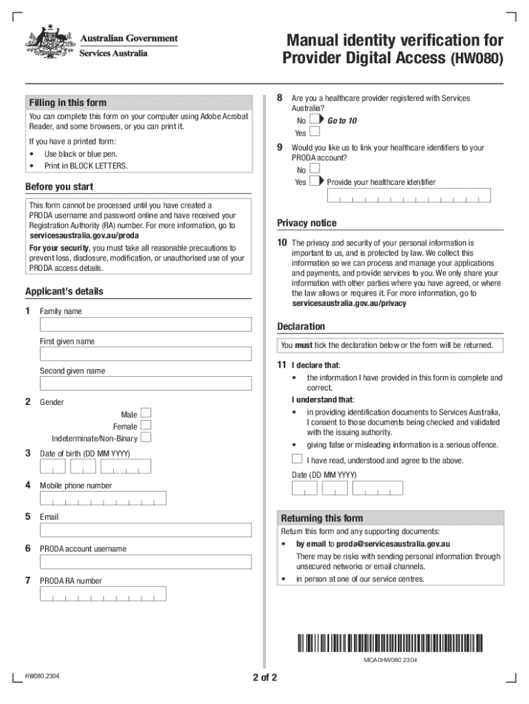  Manual Identity Verification for Provider Digital Access HW080 2023-2026