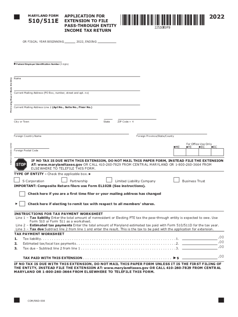  Maryland Form 510e Fill Online, Printable, Fillable, Blank 2022-2024