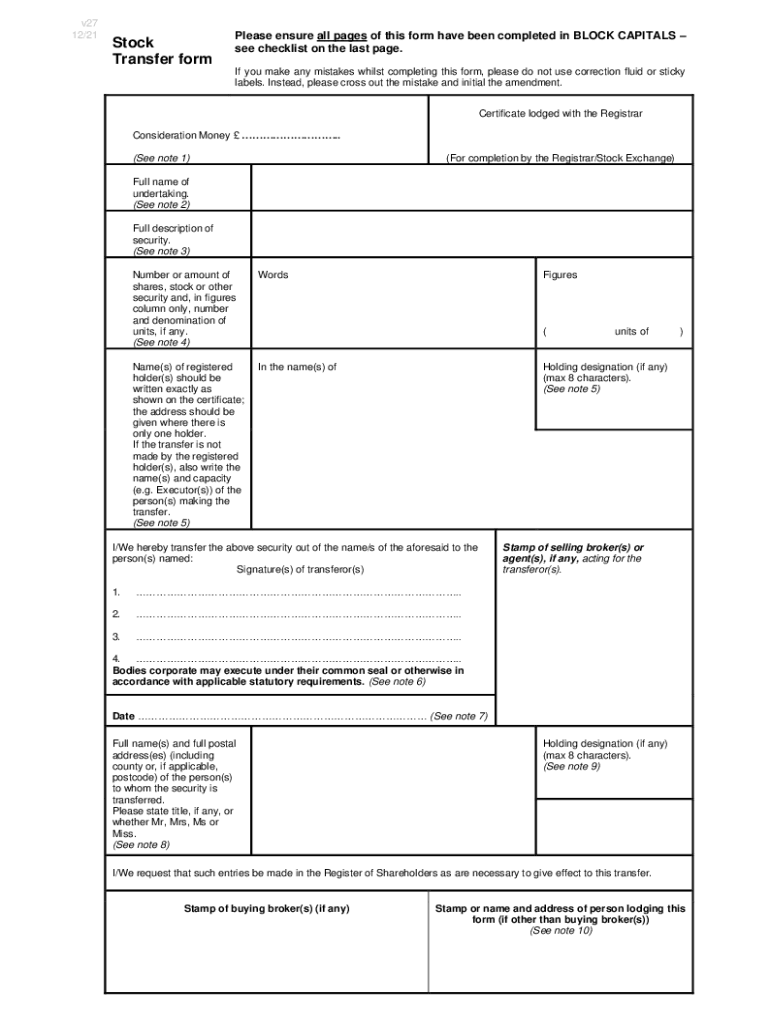 Stock Transfer Form Work V 10