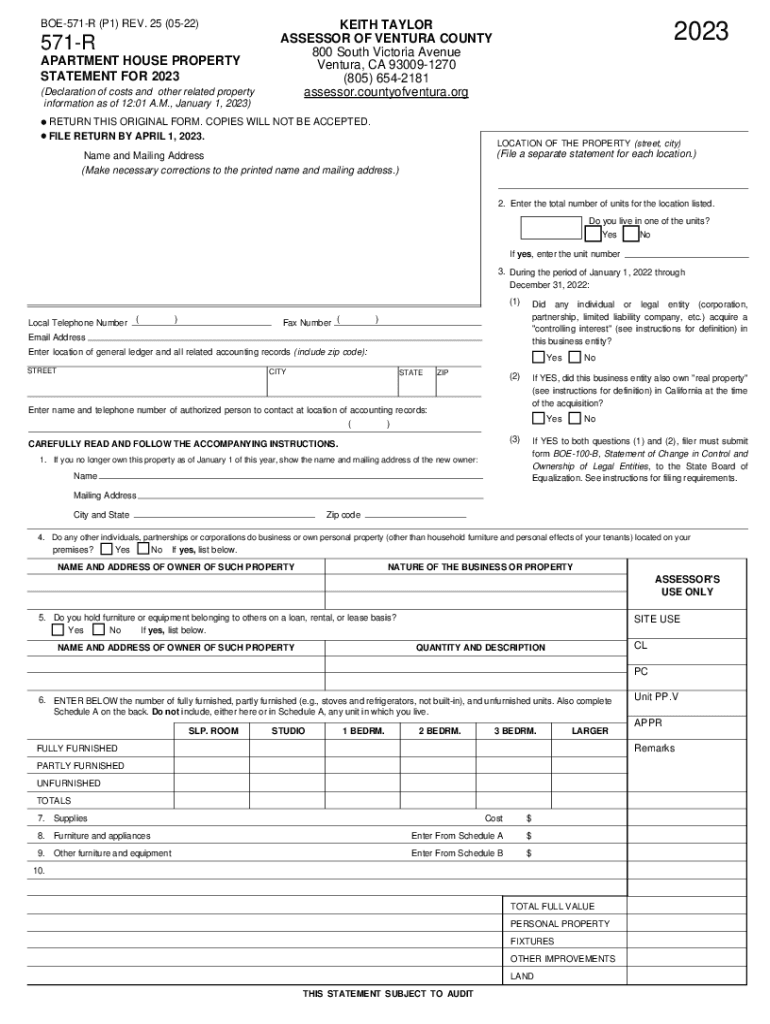  Ventura County BOE 571 R CA Assessors Association 2023-2024