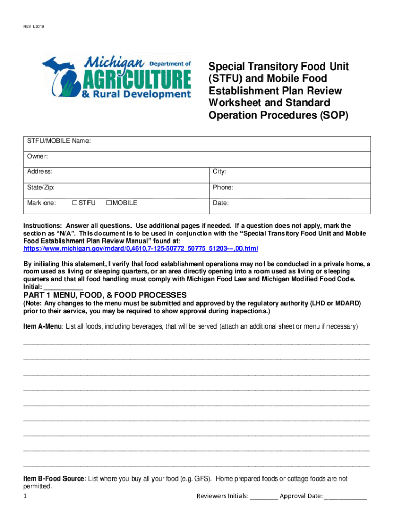  Special Transitory Food Unit &amp;amp; Mobile Food Establishment 2019-2024