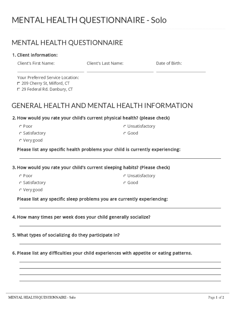 Compas House Connecticut Mental Health Services  Form