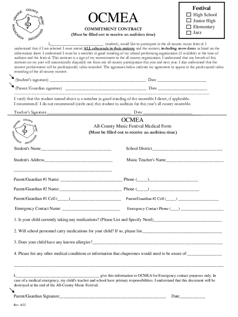 ECMEAERIE COUNTY Music Educators Association  Form