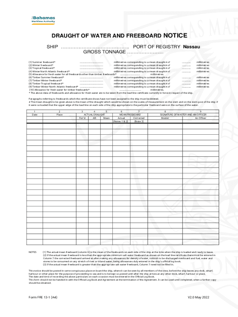 BMA Form FRE13 Main Page Fill and Sign Printable